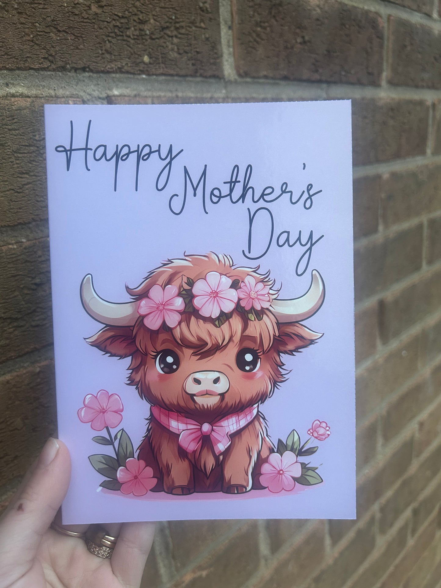 Happy Mothers day Highland Cow Card 5x7