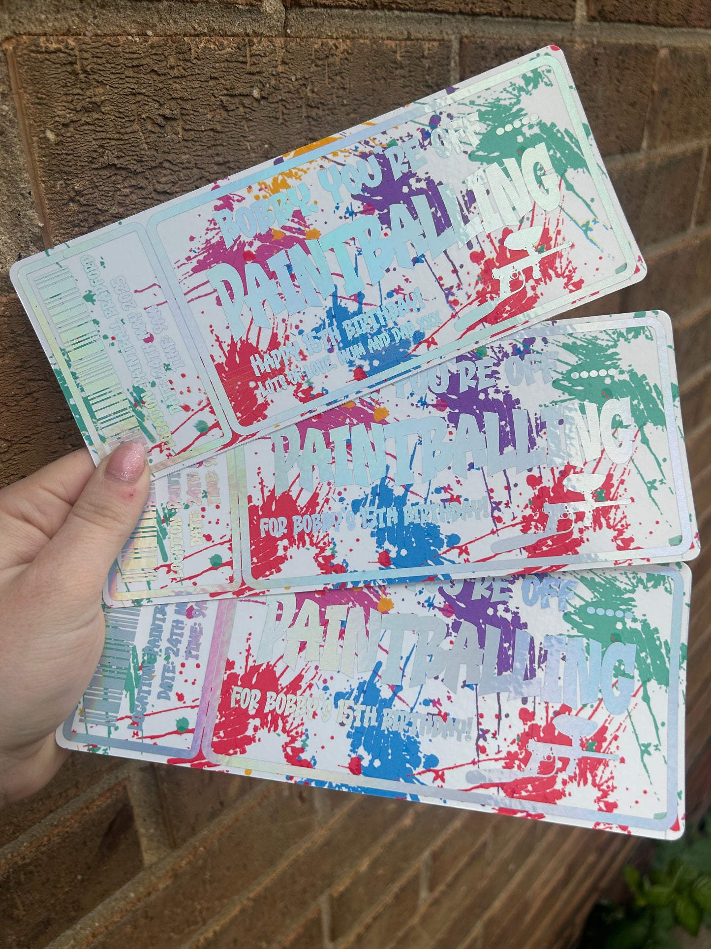 Paintballing foiled ticket