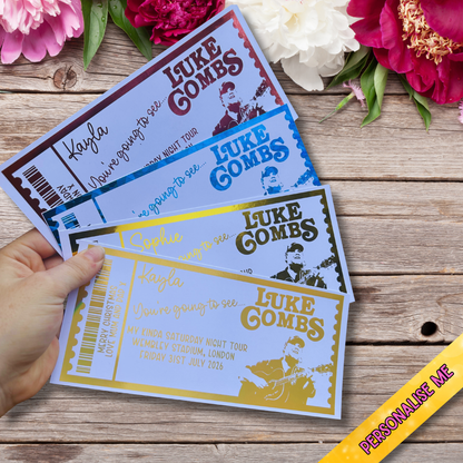 🎶 Personalised concert Gift Ticket — Keepsake Concert-Style Gift