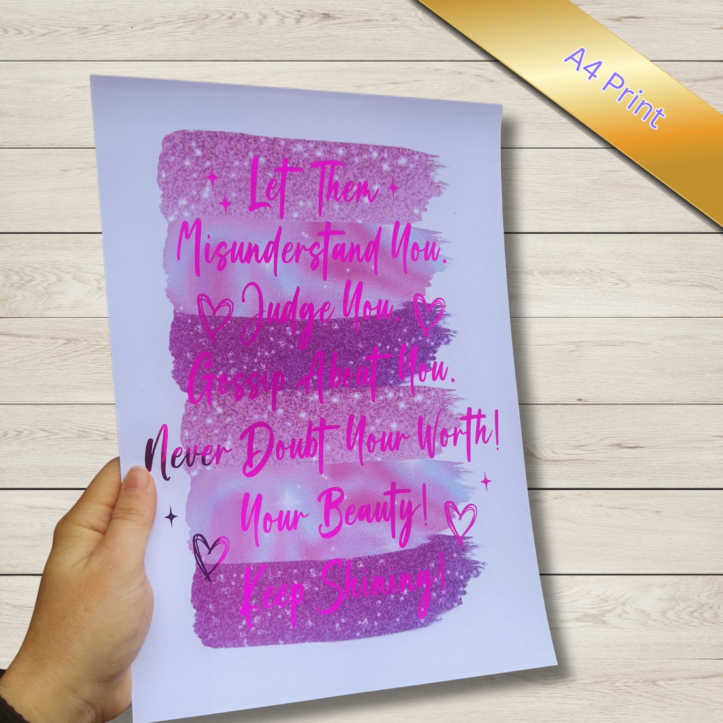 “Let Them” Foiled Print | Pay What You Can | Motivational Quote Foil Art | Self Love Wall Print | 250gsm Card