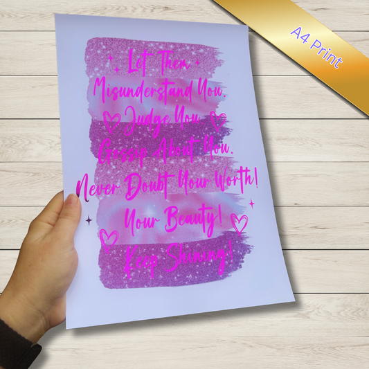 “Let Them” Foiled Print | Pay What You Can | Motivational Quote Foil Art | Self Love Wall Print | 250gsm Card