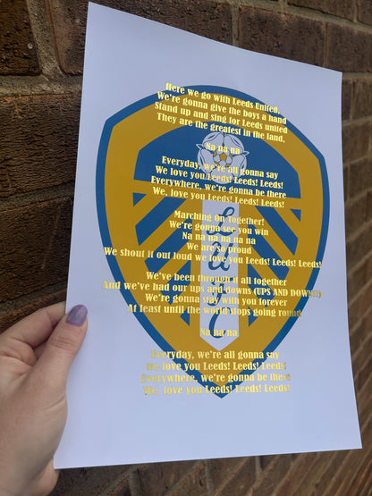 LU football A4 Wall Art Print with gold foil