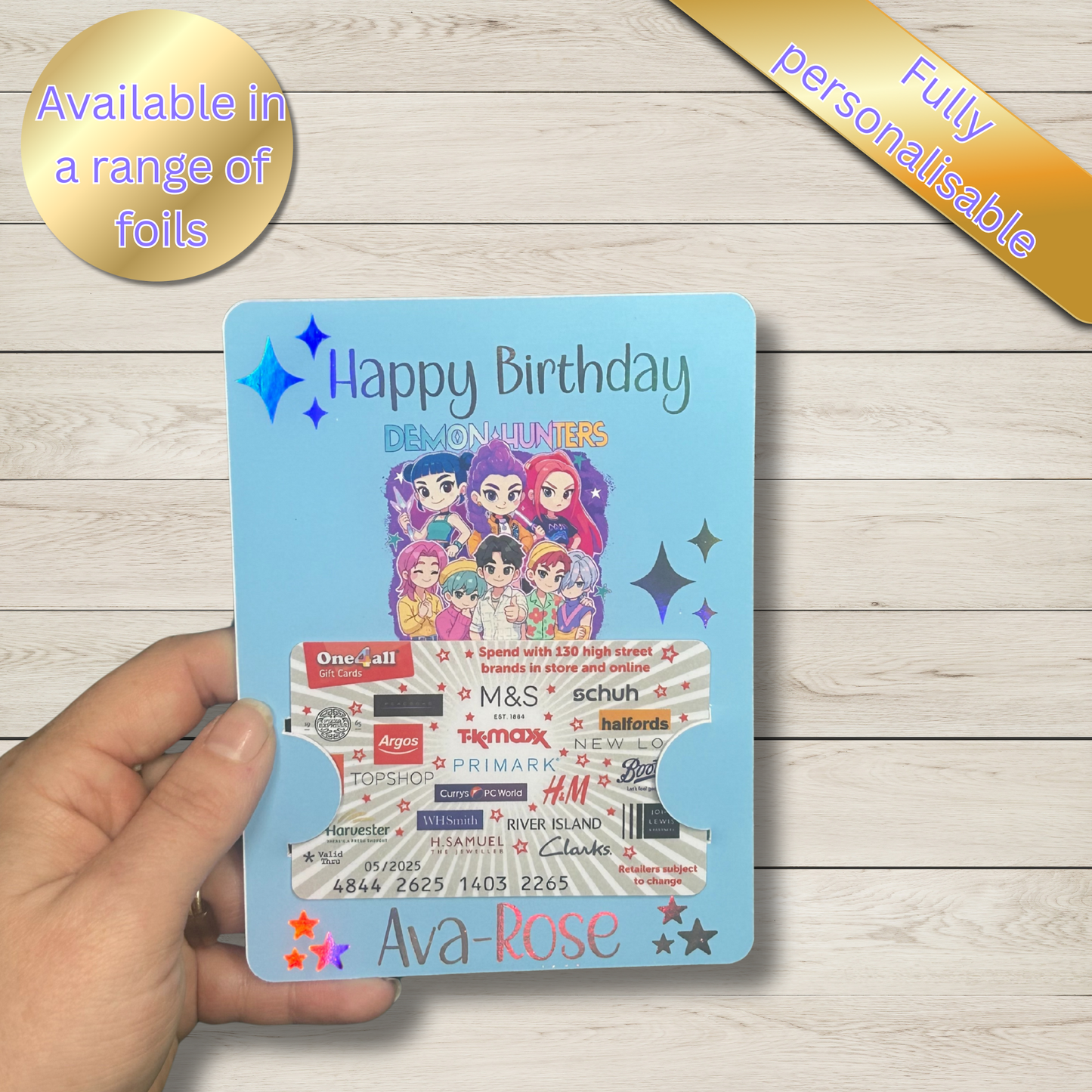 Personalised K-Pop Gift Card Holder | Custom Idol-Inspired Card Wallet | Glitter Foil Finish