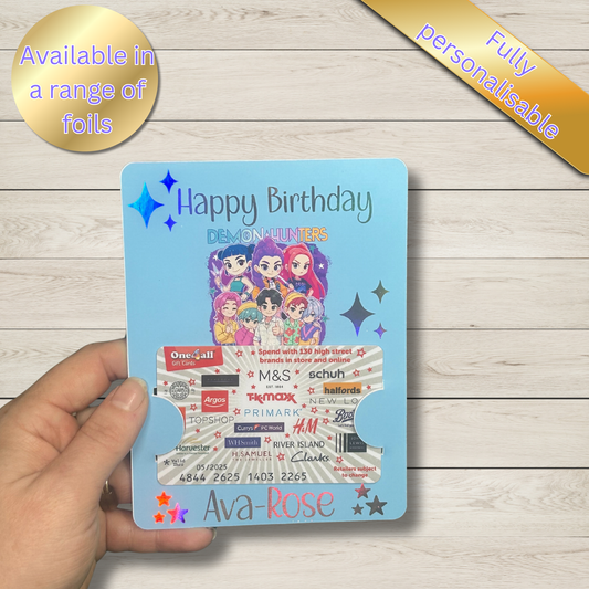 Personalised K-Pop Gift Card Holder | Custom Idol-Inspired Card Wallet | Glitter Foil Finish