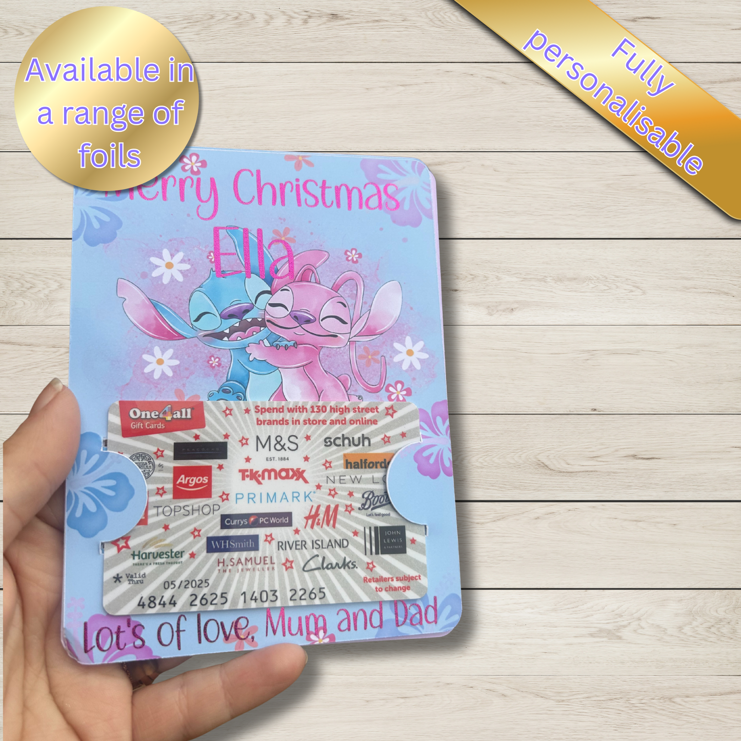 Personalised stitch Gift Card Holder | Custom Idol-Inspired Card Wallet | Glitter Foil Finish