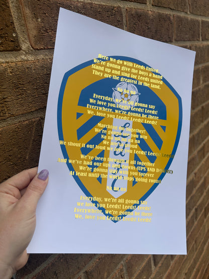 LU football A4 Wall Art Print with gold foil