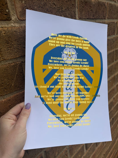 LU football A4 Wall Art Print with gold foil