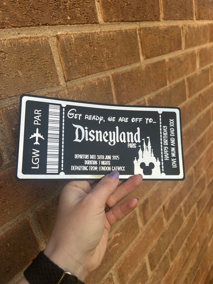 Black foiled gift tickets, holiday reveal