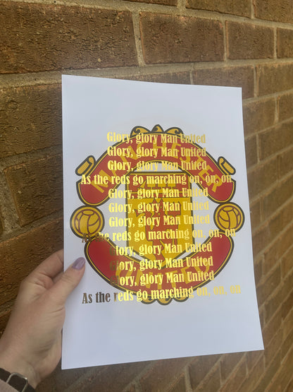 MU football A4 Wall Art Print with gold foil