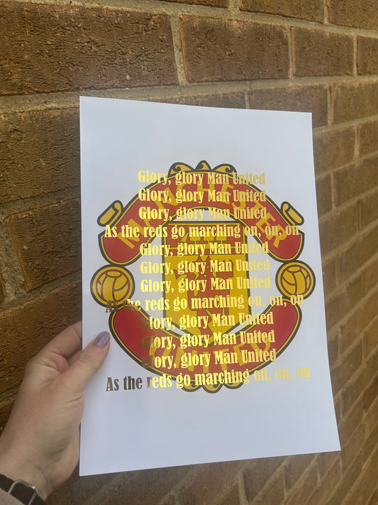 MU football A4 Wall Art Print with gold foil