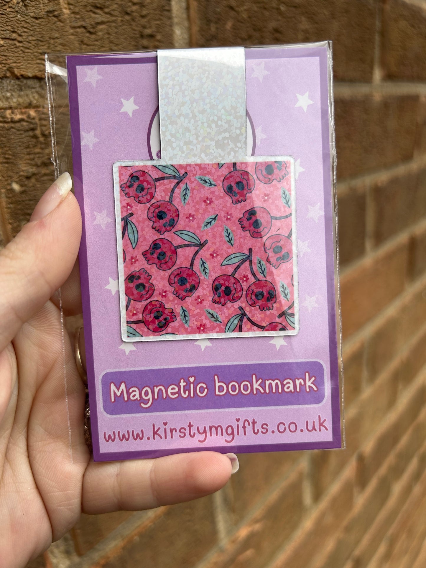 Cherry skulls Magnetic bookmark