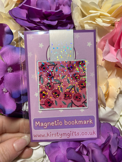 Cherry skulls Magnetic bookmark