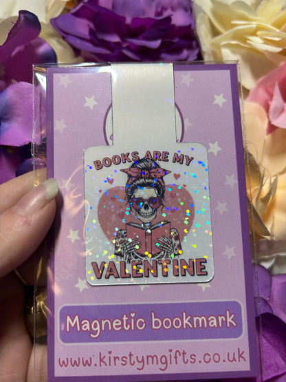 Books are my valentine Magnetic bookmark