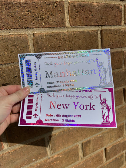 Foiled Boarding Pass Novelty Tickets