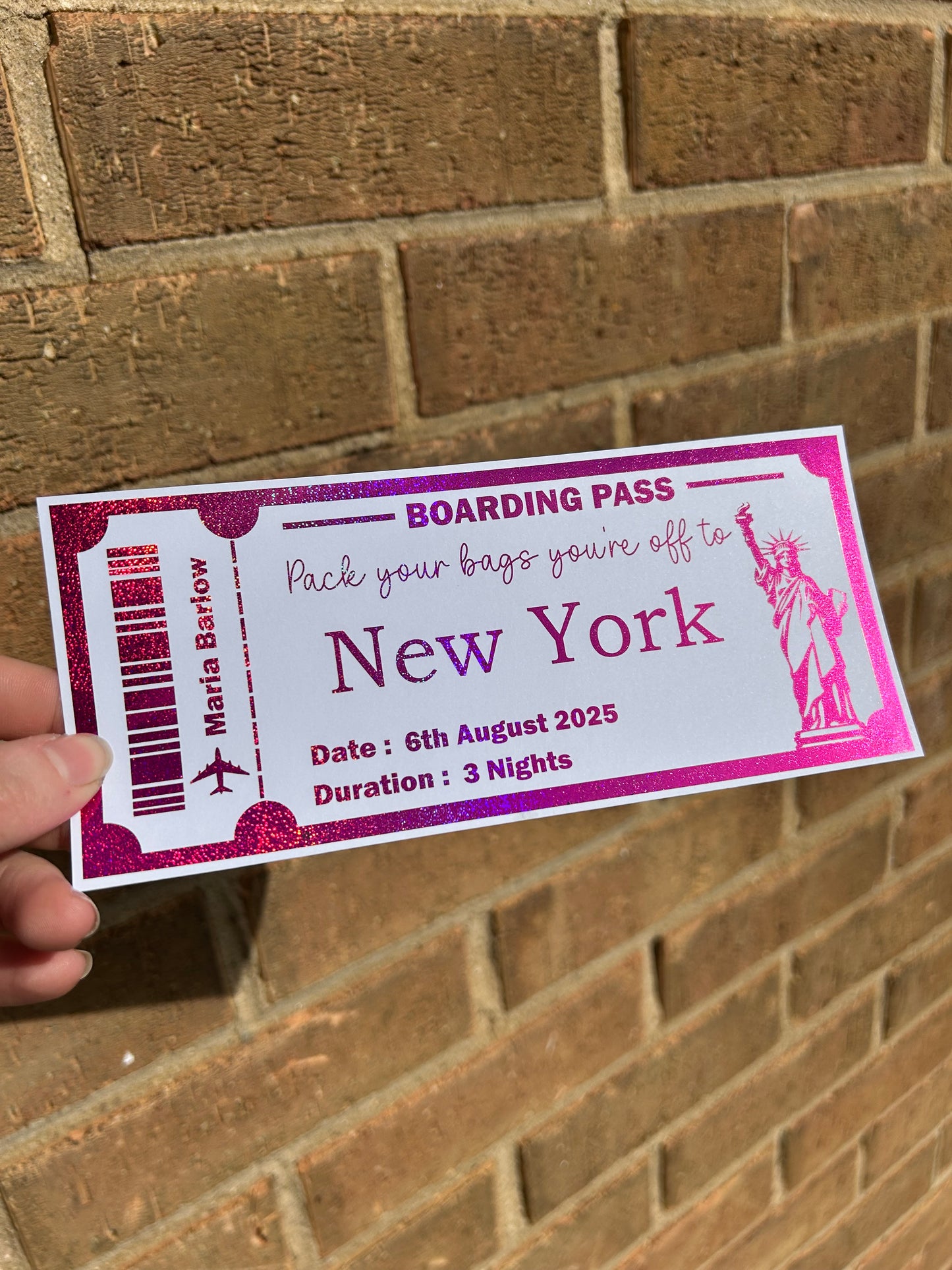 Foiled Boarding Pass Novelty Tickets