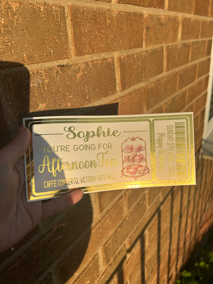 Afternoon Tea foiled ticket