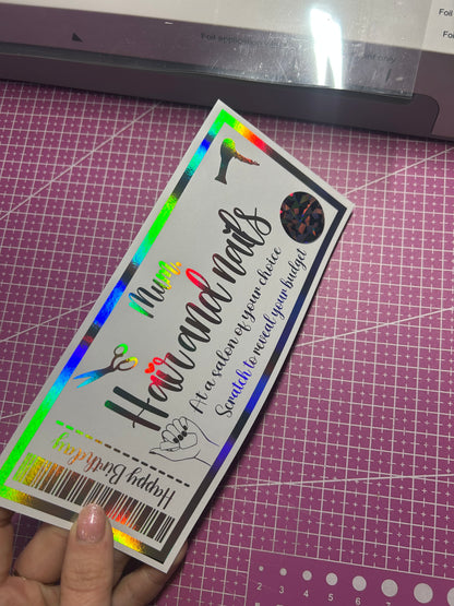 Hair and Nails foiled ticket reveal