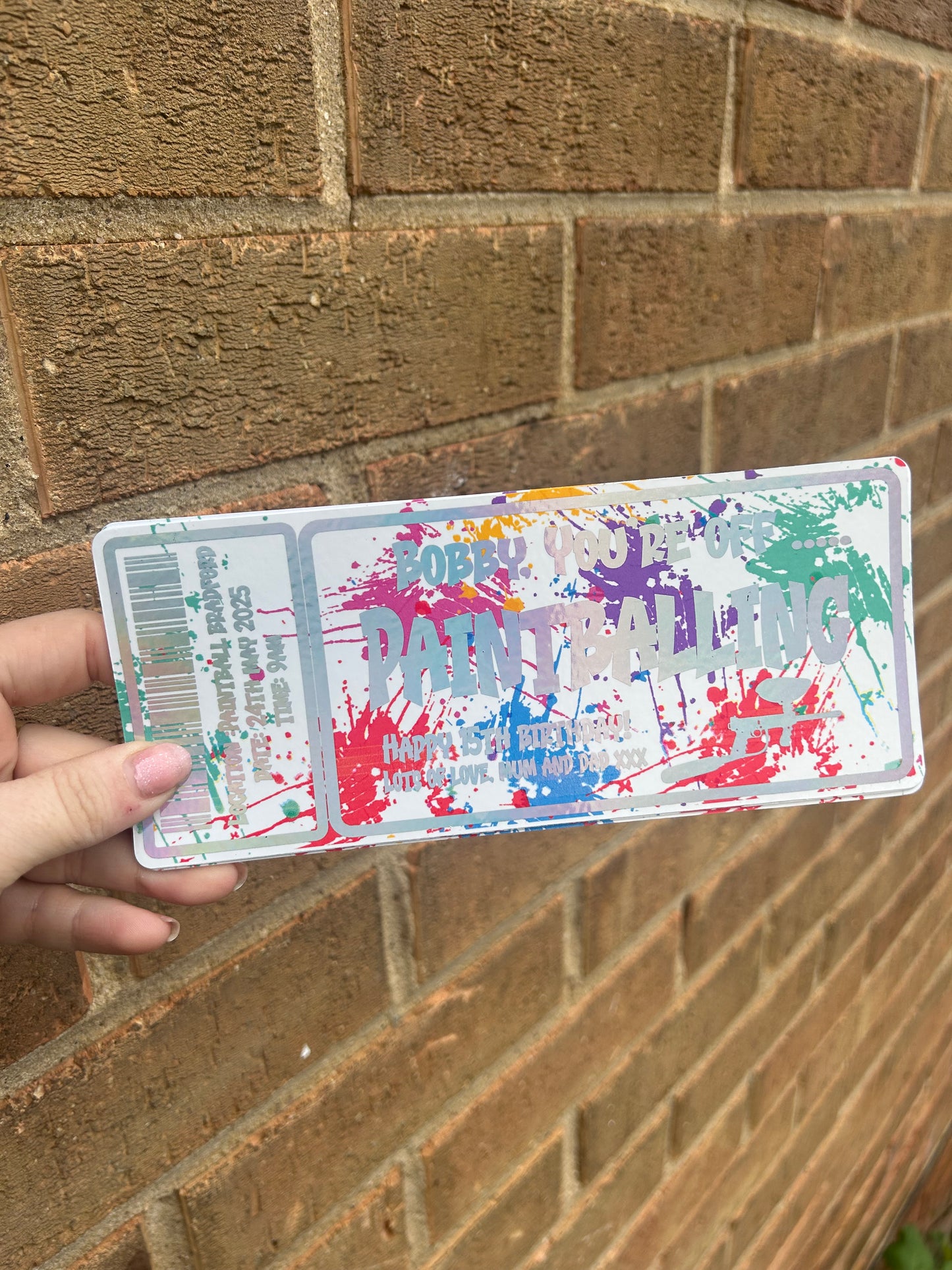 Paintballing foiled ticket