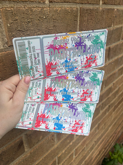 Paintballing foiled ticket