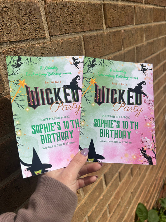 A5 Wicked birthday invites