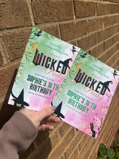 A5 Wicked birthday invites