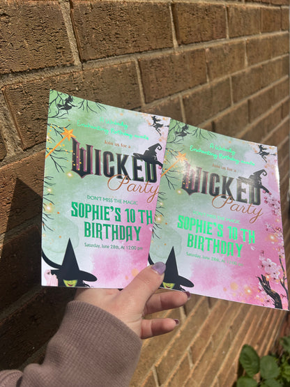 A5 Wicked birthday invites