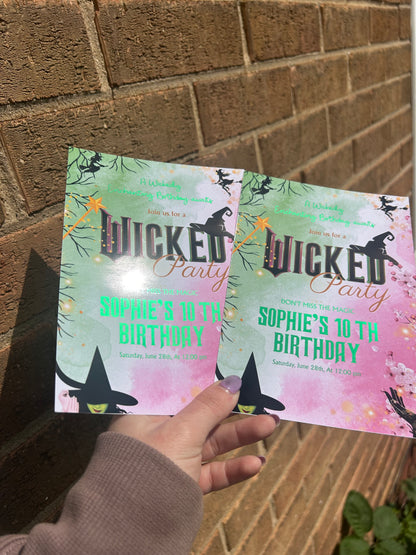 A5 Wicked birthday invites