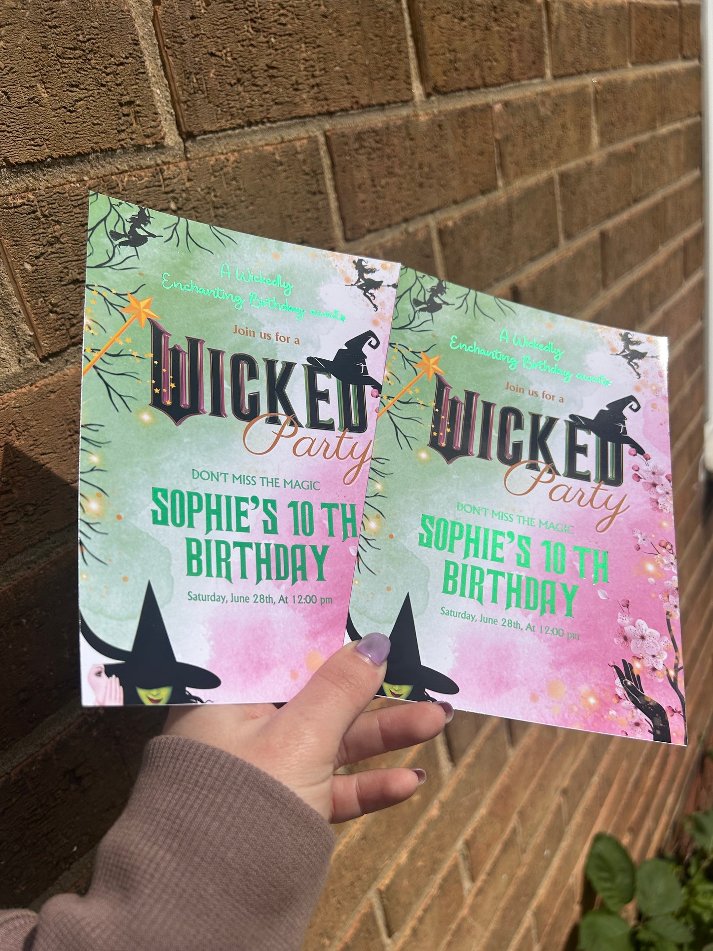 A5 Wicked birthday invites
