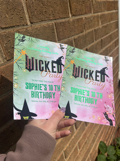 A5 Wicked birthday invites