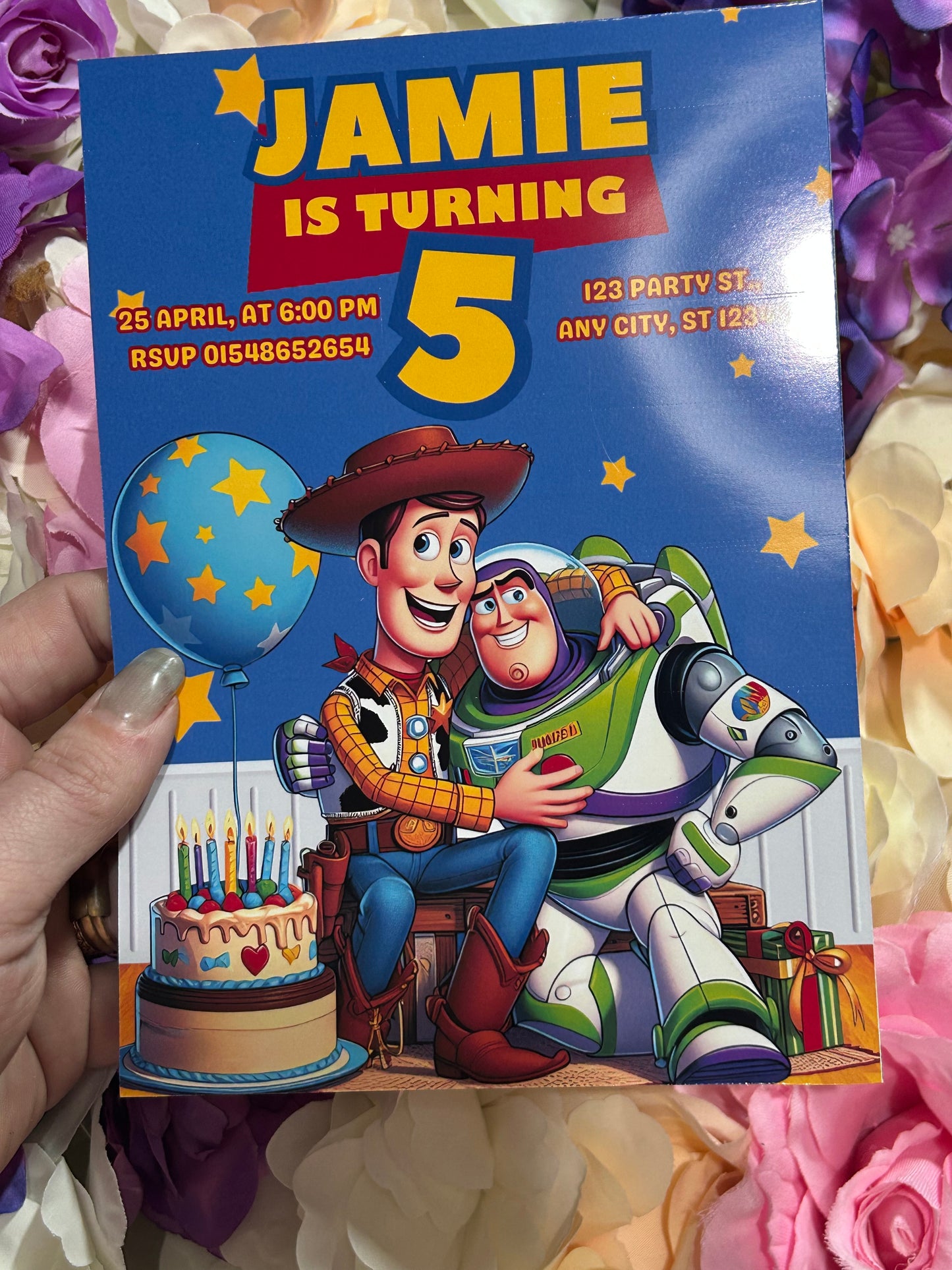 A5 Toy Story birthday invites