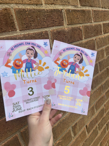 A5 Ms Rachel birthday invites