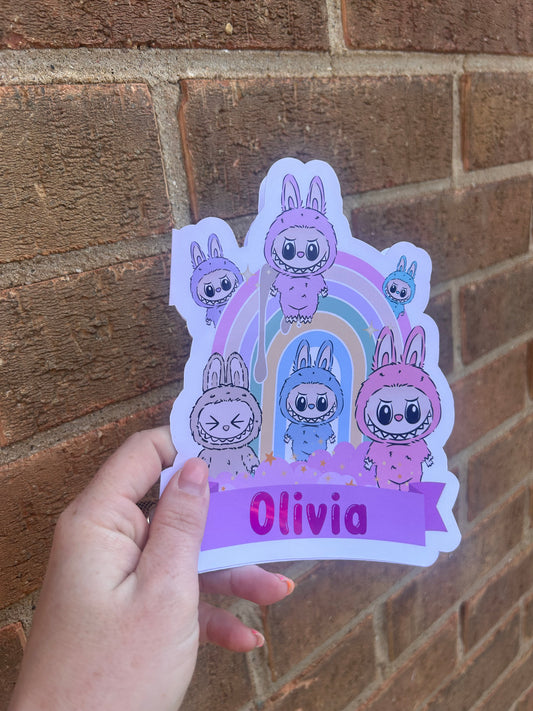 Labubu Birthday Card 5x7 – Pink Holo Foil Finish | Cute Designer Greeting Card | Handmade Kawaii Art Toy Birthday Card (Copy) (Copy)