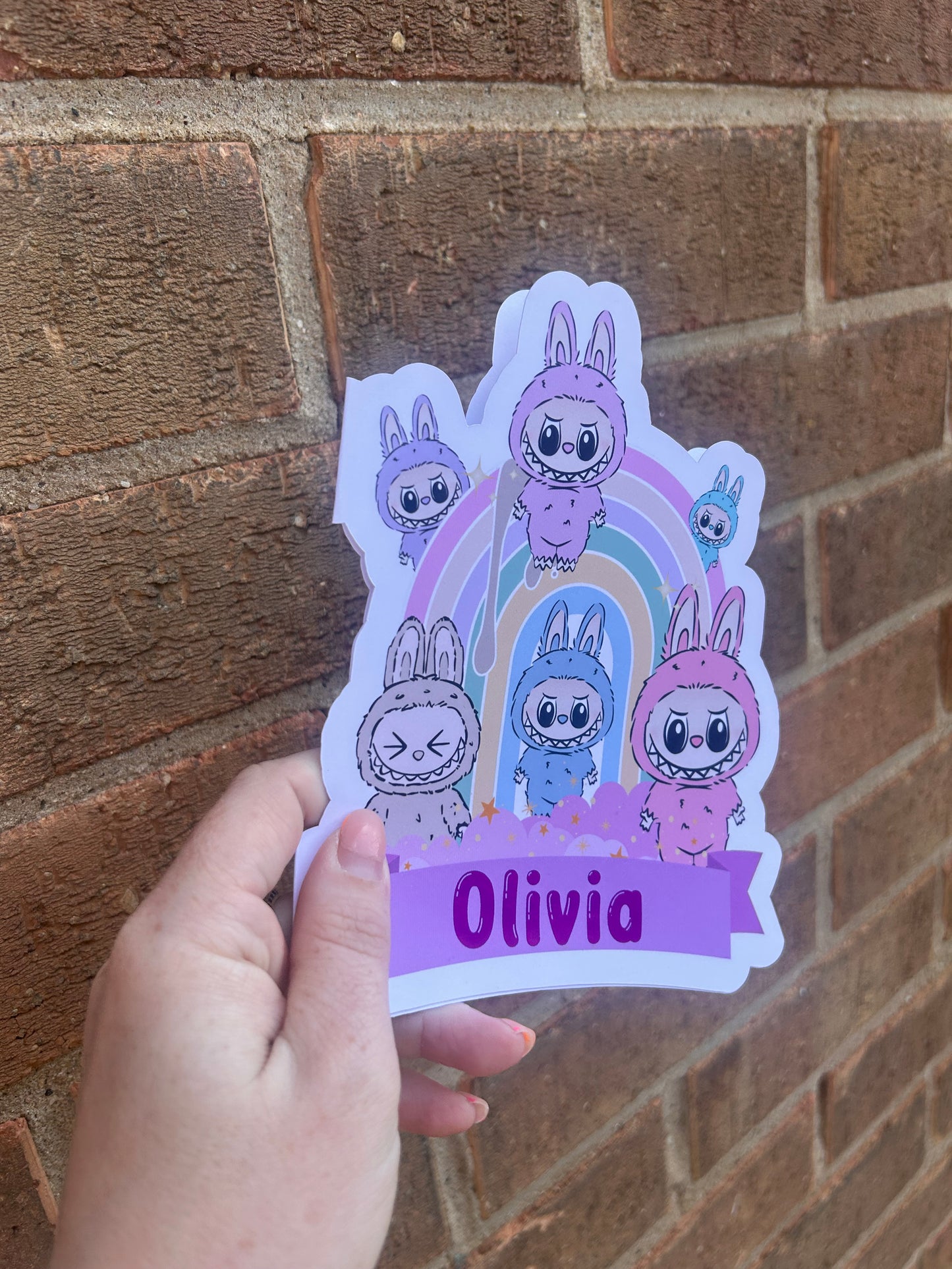 Labubu Birthday Card 5x7 – Pink Holo Foil Finish | Cute Designer Greeting Card | Handmade Kawaii Art Toy Birthday Card (Copy) (Copy)