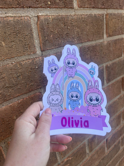 Labubu Birthday Card 5x7 – Pink Holo Foil Finish | Cute Designer Greeting Card | Handmade Kawaii Art Toy Birthday Card (Copy) (Copy)