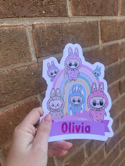 Labubu Birthday Card 5x7 – Pink Holo Foil Finish | Cute Designer Greeting Card | Handmade Kawaii Art Toy Birthday Card (Copy) (Copy)