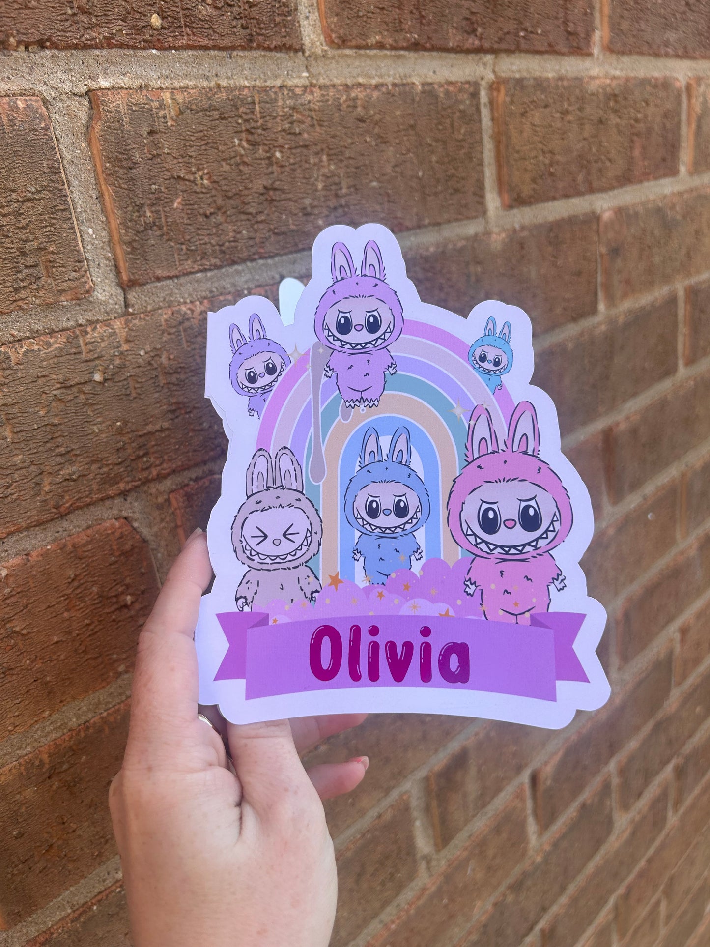 Labubu Birthday Card 5x7 – Pink Holo Foil Finish | Cute Designer Greeting Card | Handmade Kawaii Art Toy Birthday Card (Copy) (Copy)