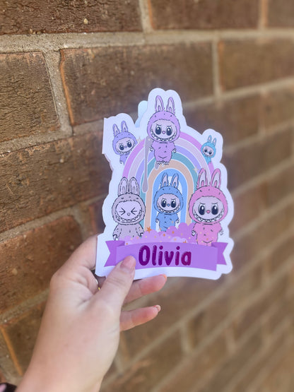 Labubu Birthday Card 5x7 – Pink Holo Foil Finish | Cute Designer Greeting Card | Handmade Kawaii Art Toy Birthday Card (Copy) (Copy)