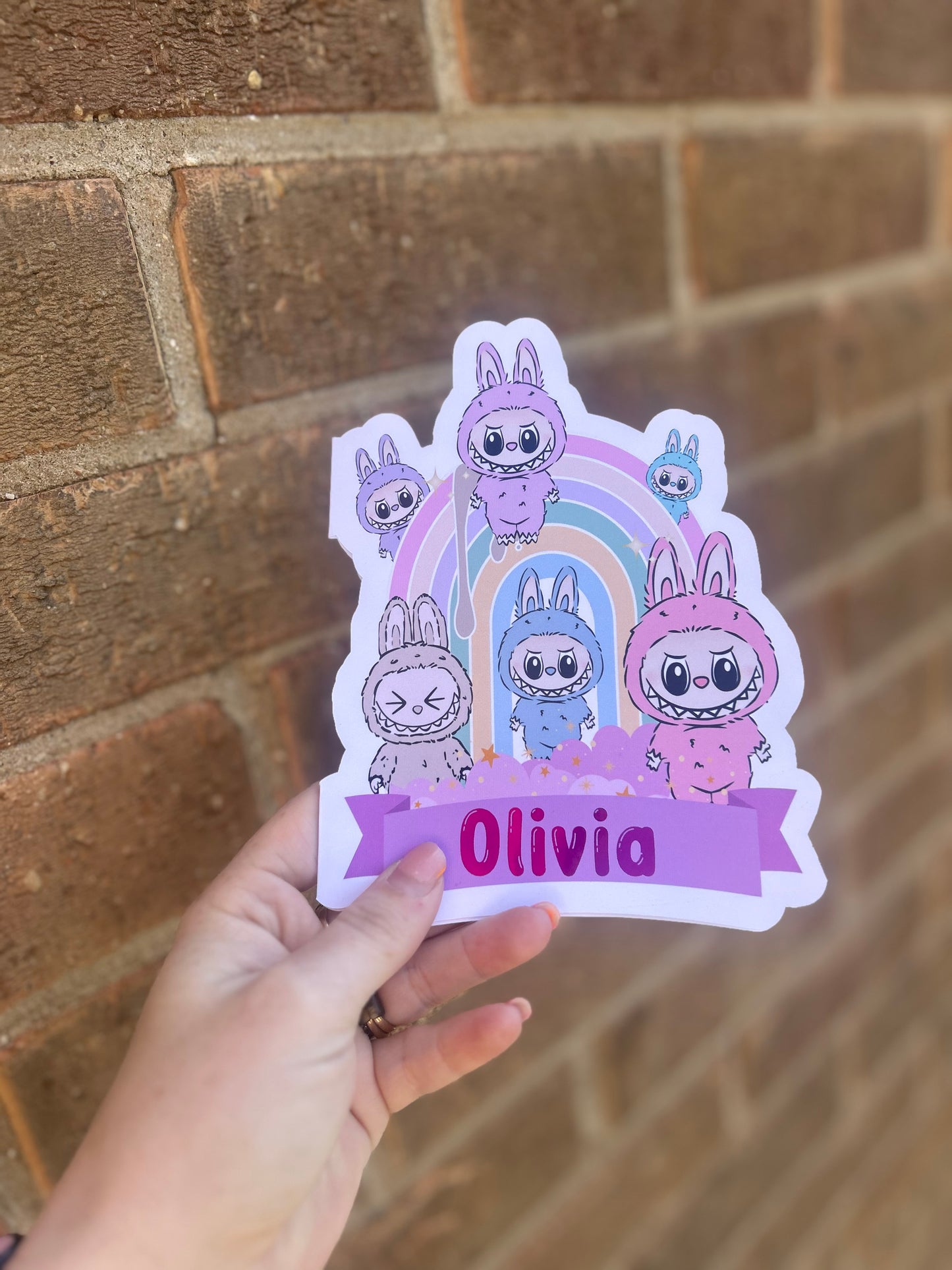 Labubu Birthday Card 5x7 – Pink Holo Foil Finish | Cute Designer Greeting Card | Handmade Kawaii Art Toy Birthday Card (Copy) (Copy)