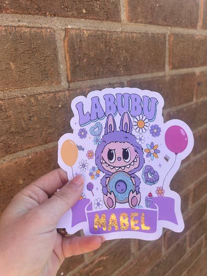 Labubu Birthday Card 5x7 – Glitter Gold Foil Finish | Cute Designer Greeting Card | Handmade Kawaii Art Toy Birthday Card (Copy)