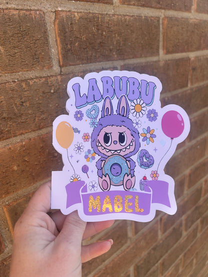 Labubu Birthday Card 5x7 – Glitter Gold Foil Finish | Cute Designer Greeting Card | Handmade Kawaii Art Toy Birthday Card (Copy)