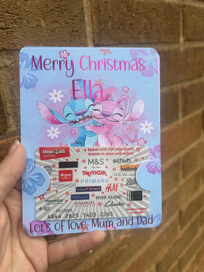 Personalised stitch Gift Card Holder | Custom Idol-Inspired Card Wallet | Glitter Foil Finish