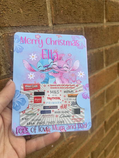 Personalised stitch Gift Card Holder | Custom Idol-Inspired Card Wallet | Glitter Foil Finish