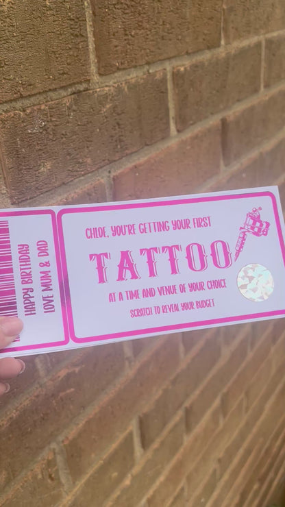 Tattoo reveal foiled ticket