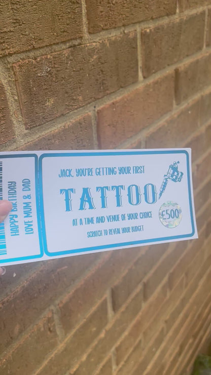 Tattoo reveal foiled ticket