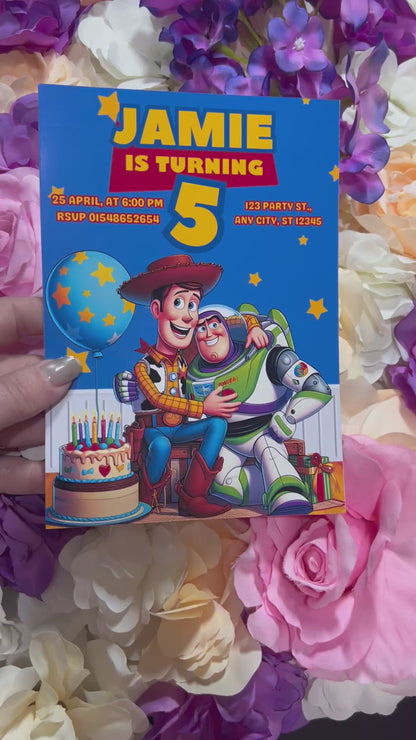 A5 Toy Story birthday invites
