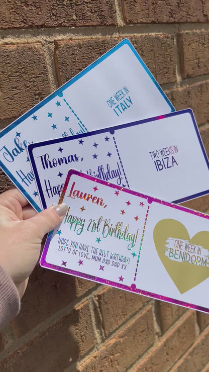 Big foil reveal holiday tickets